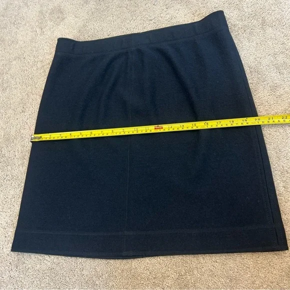MARC Cain navy blue textured wool pencil skirt Sz XL/14 pull-on - Picture 10 of 12